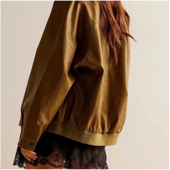 We the Free by Free People Wild Rose Vegan Leather Jacket Size XS NWT - Picture 3 of 8